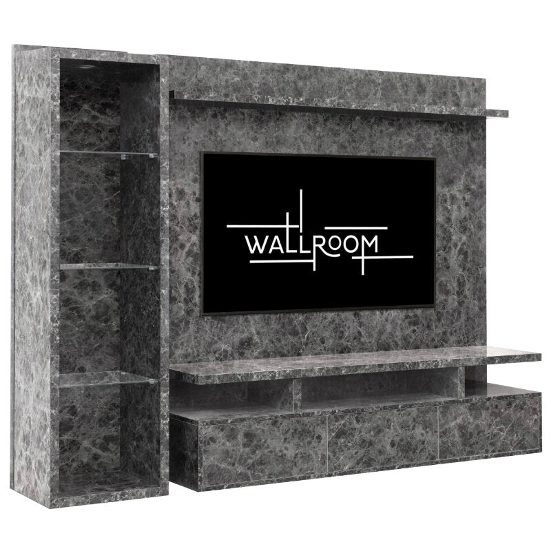 Clifton 350 -  2 Pce Grey Floating TV Stand