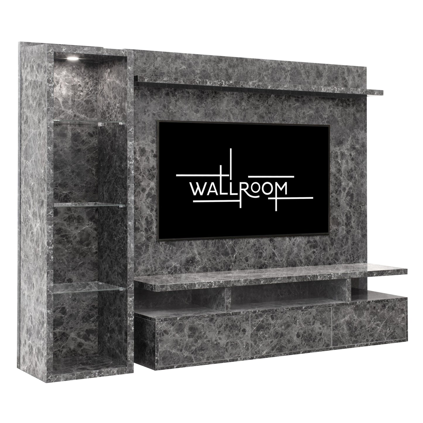 Clifton 350 -  2 Pce Grey Floating TV Stand