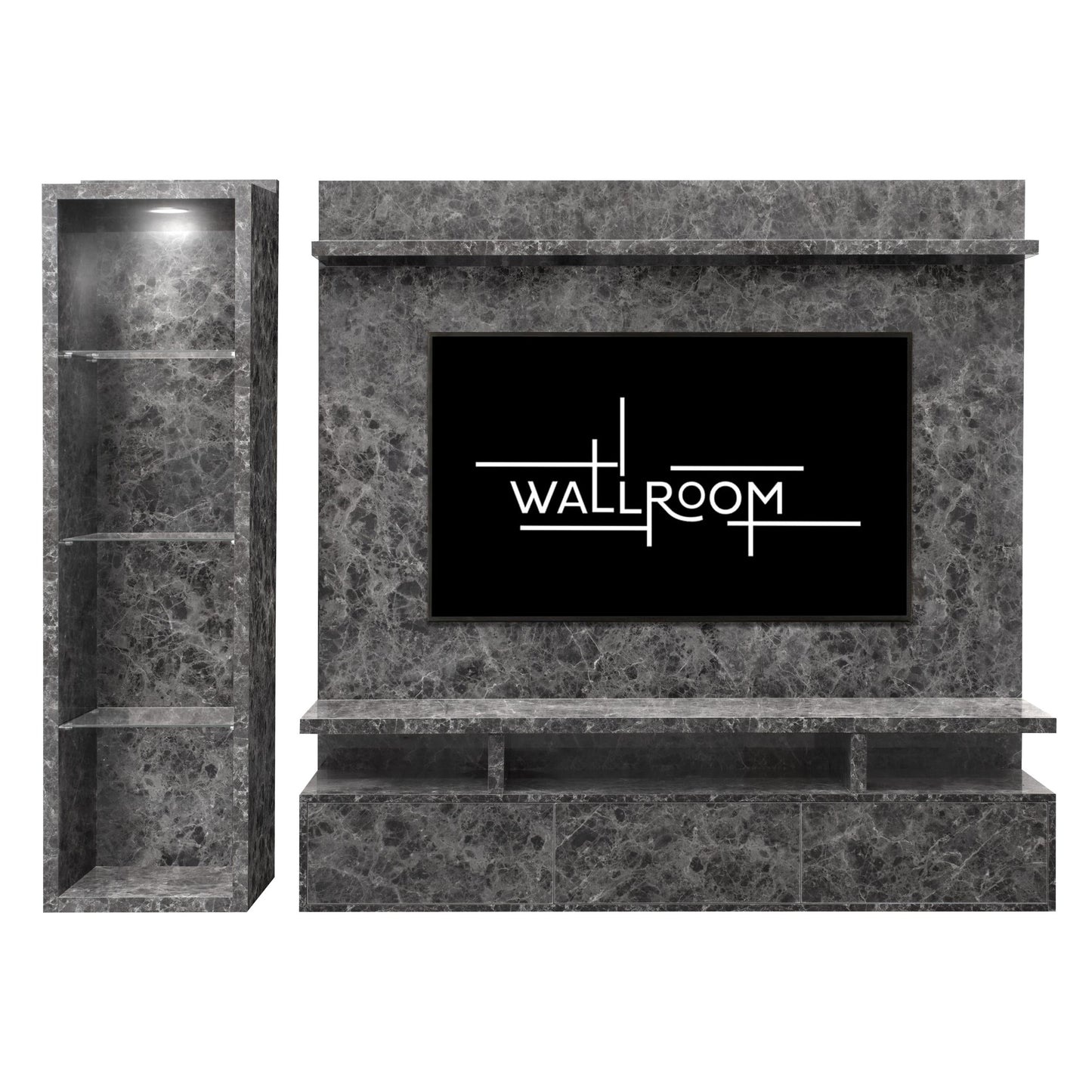 Clifton 350 -  2 Pce Grey Floating TV Stand