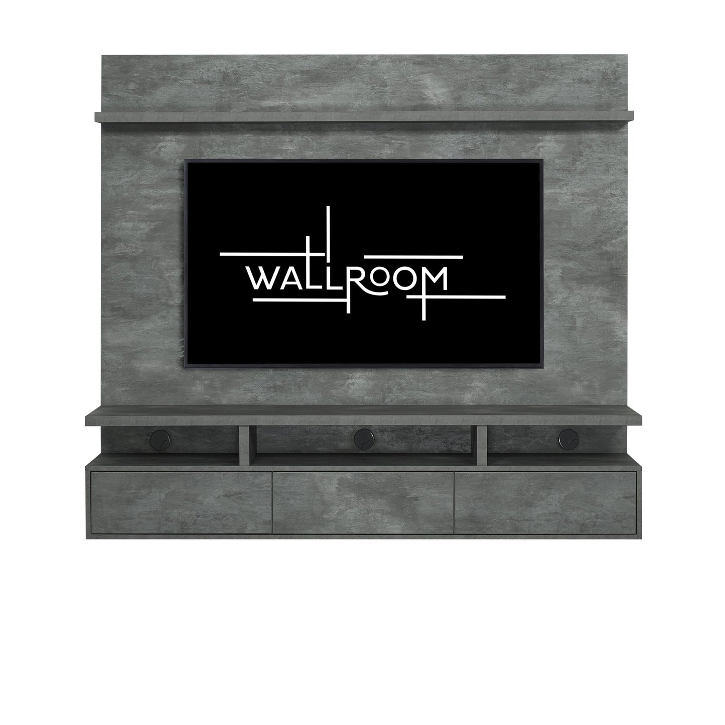 Clifton 350 - Floating TV Stand - Grey Urban Steel