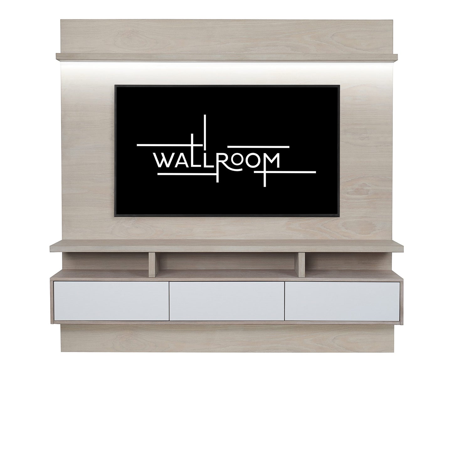 Clifton 350 - Floating TV Stand - White & White