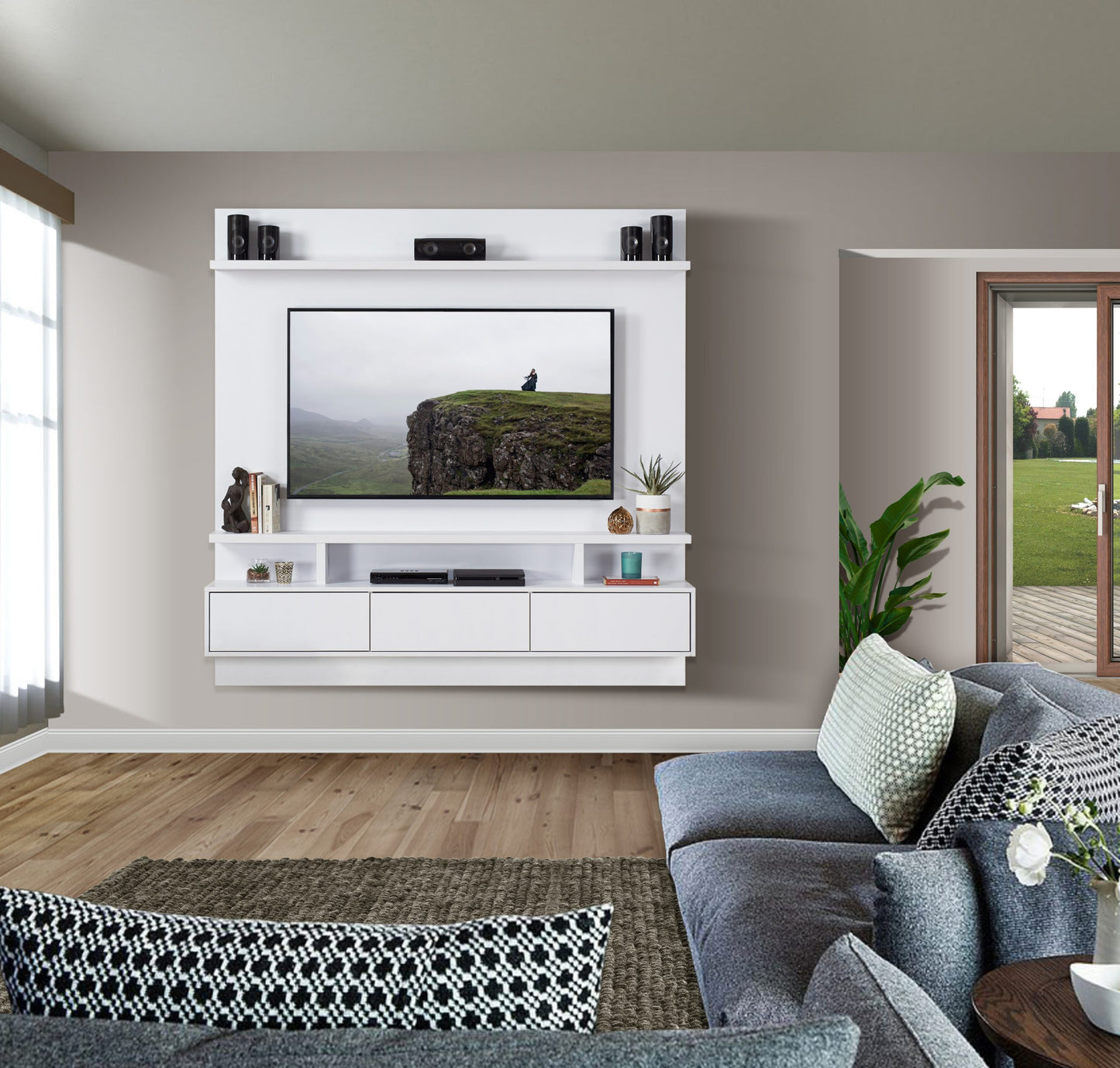 Clifton 200 - White Floating TV Stand