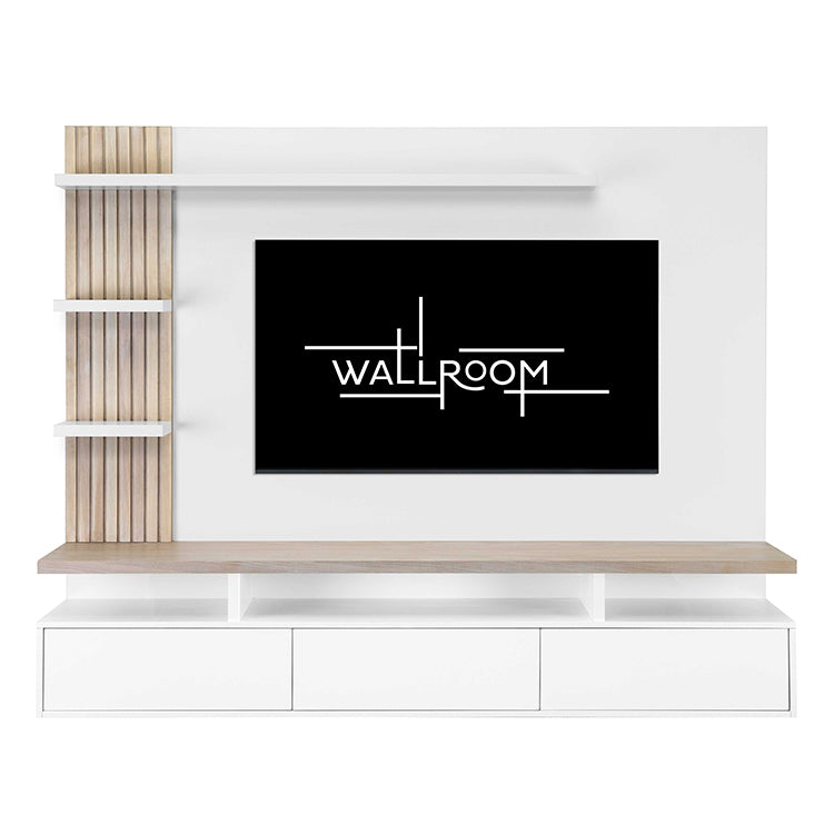 Uvongo - Wall Mounted TV Unit 1.8m - Slatted Wood