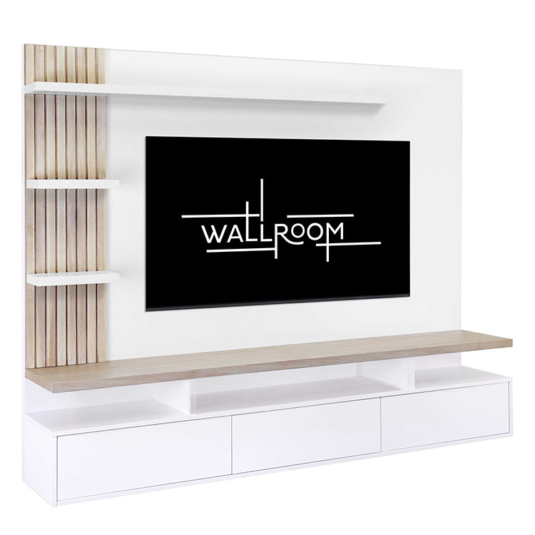 Uvongo - Wall Mounted TV Unit 1.8m - Slatted Wood