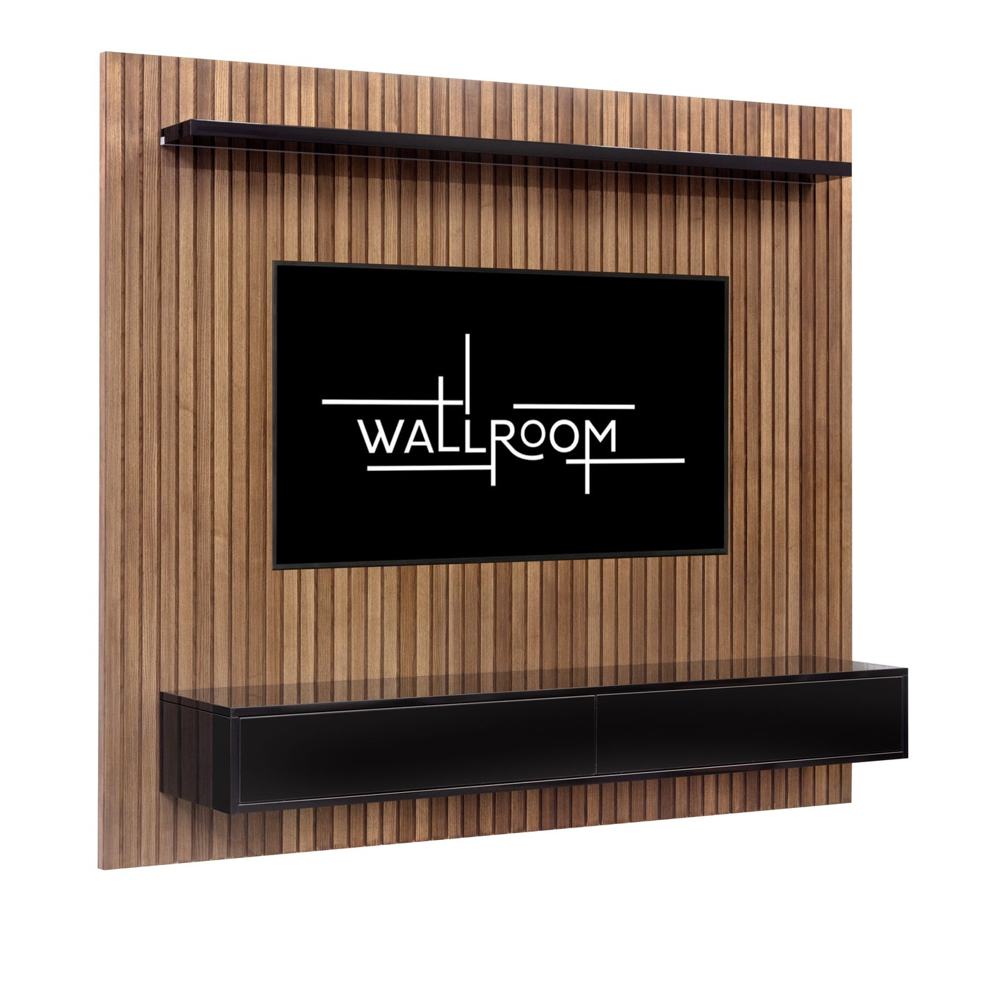 Sanctuary - Light Wood TV Stand - Oak Slatted Backboard