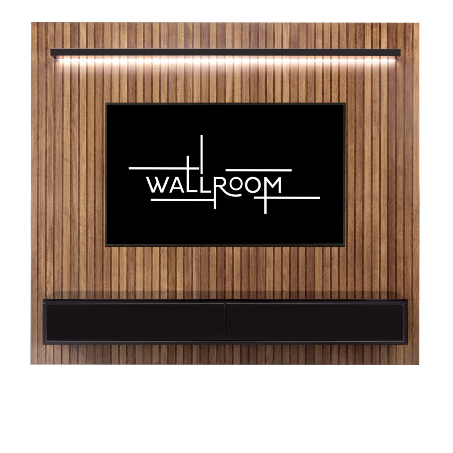 Sanctuary - Light Wood TV Stand - Oak Slatted Backboard