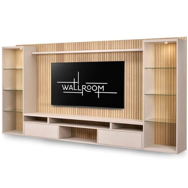 St Francis - 3Pce Floating TV Stand - Cotton Stucco