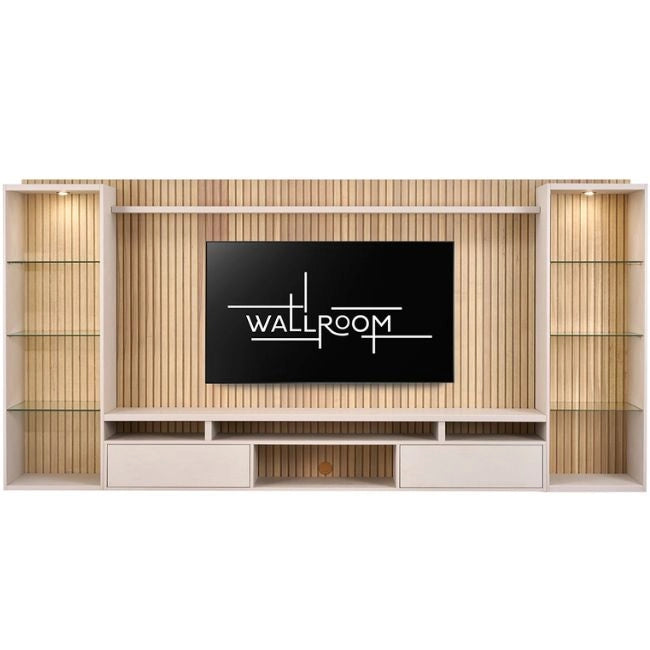 St Francis - 3Pce Floating TV Stand - Cotton Stucco