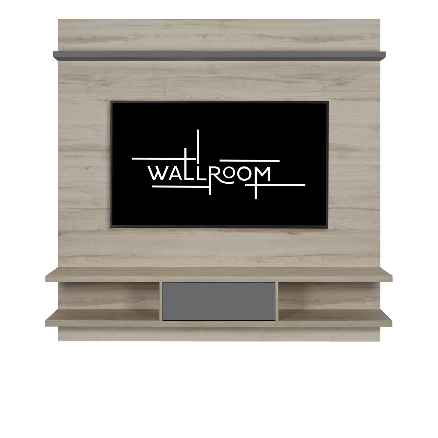Strand - TV Stand with Shelves - Arden & Storm Grey