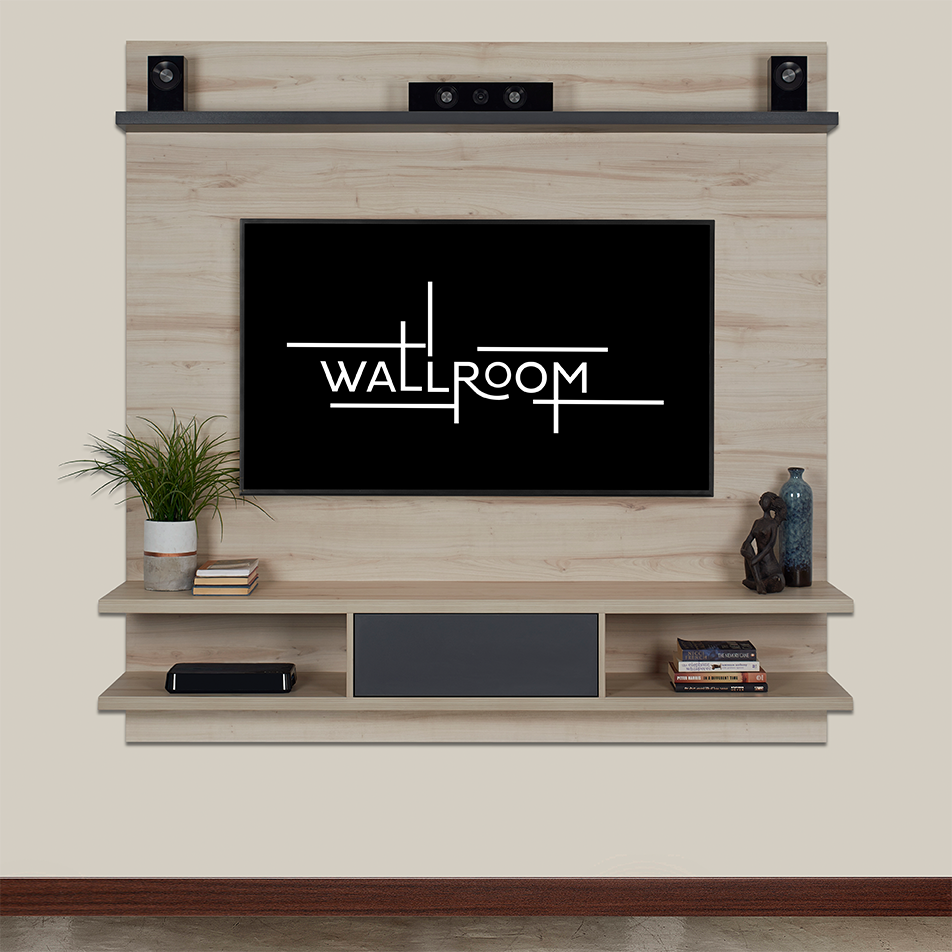 Strand TV Stand with Shelves Drawers Arden Storm Grey