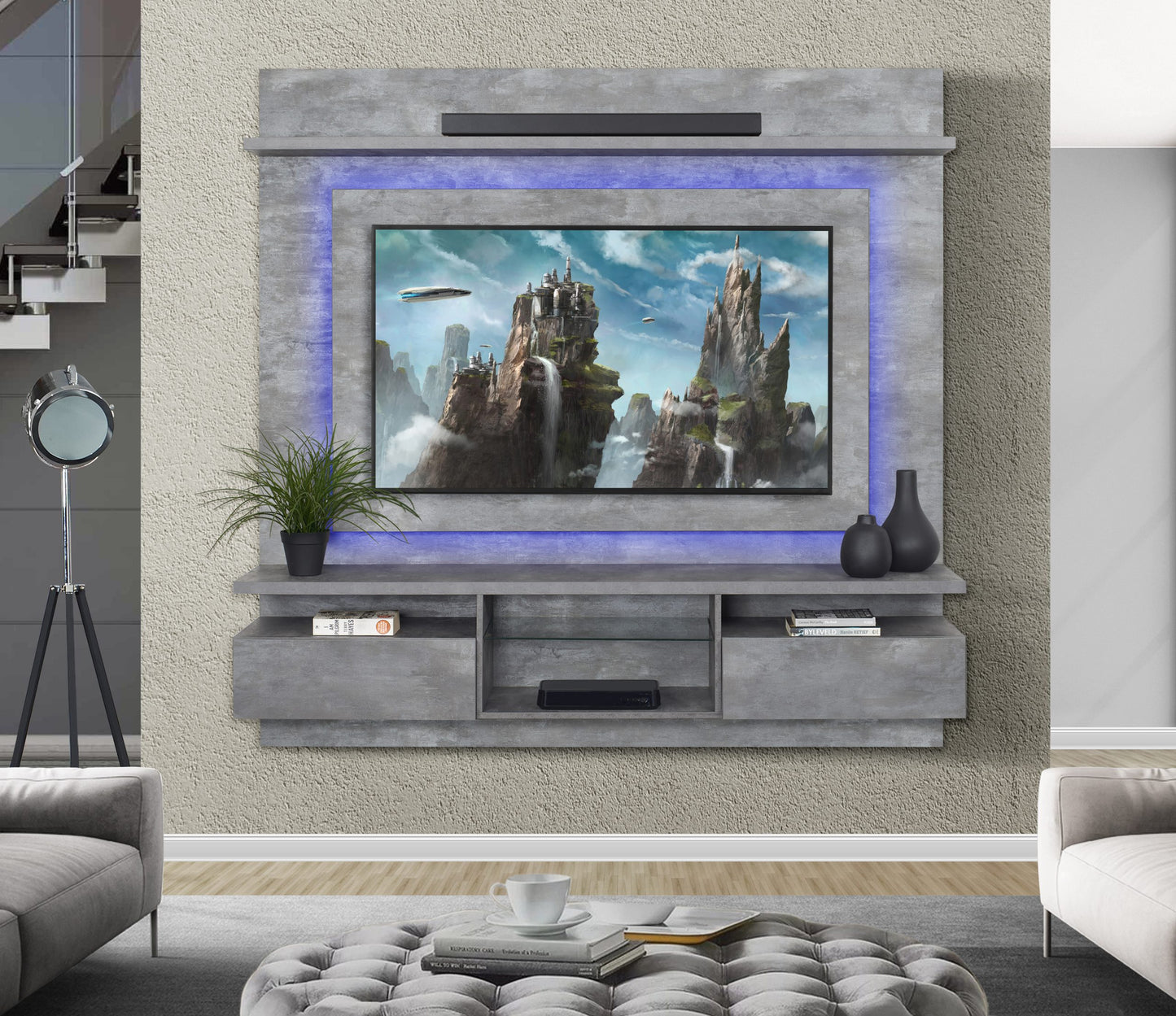 Umhlali - Floating TV Unit - Urban Steel