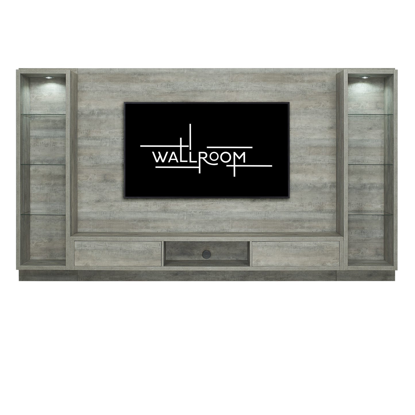 Zinkwazi - 3Pce TV Wall Unit - Leatherwood