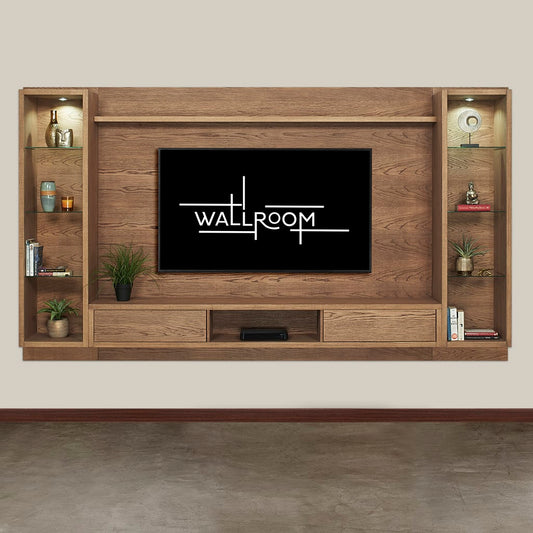 Zinkwazi - 3Pce TV Wall Unit - Mahogany