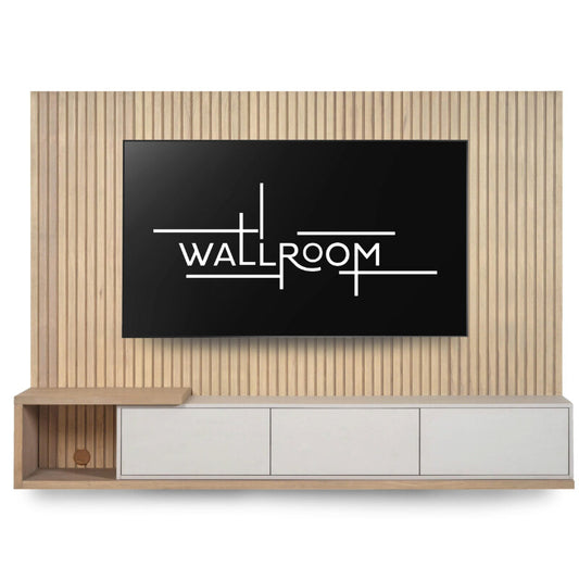 Clarens - Wall-mounted TV Stand - Oak Slatted Backboard