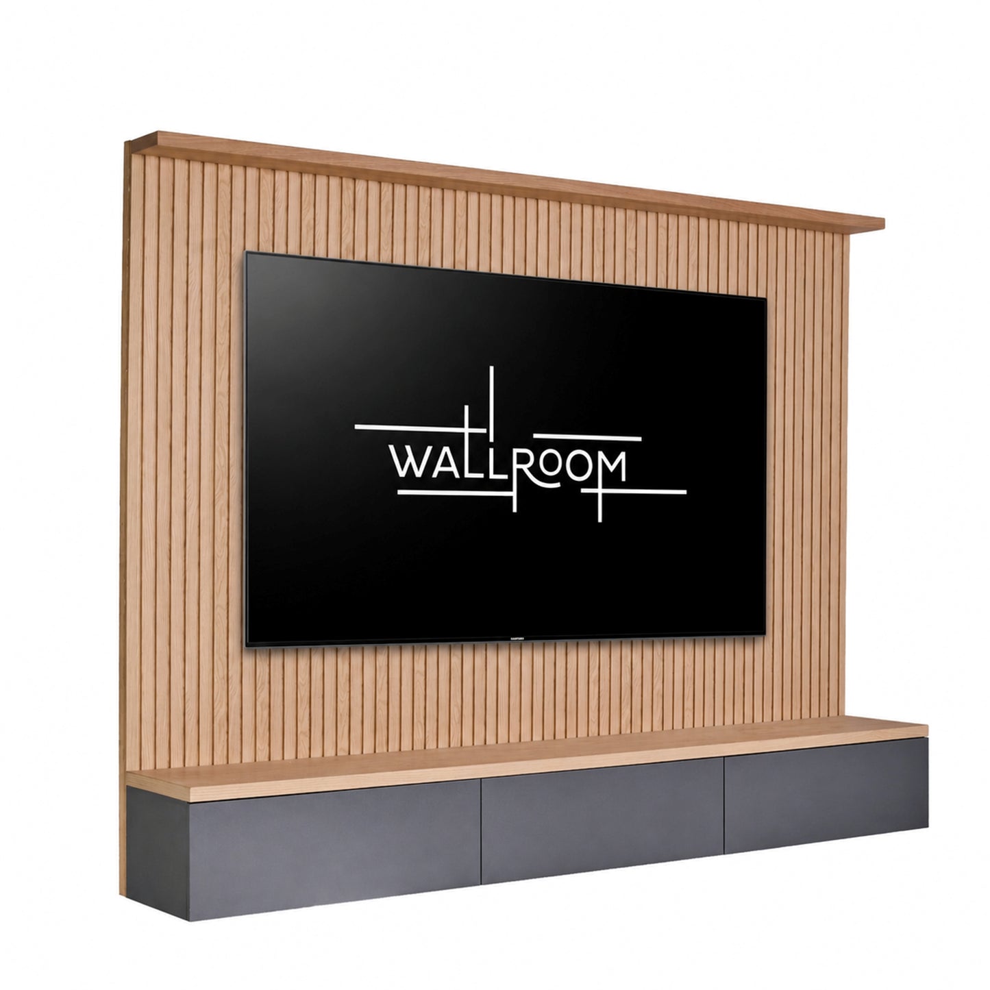 Illovo -  Floating TV Stand with Slatted Backboard