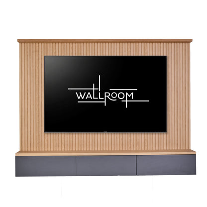 Illovo -  Floating TV Stand with Slatted Backboard