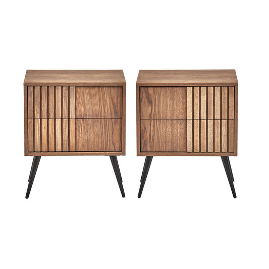 Pennington - Bedroom Side Tables - Slatted Oak