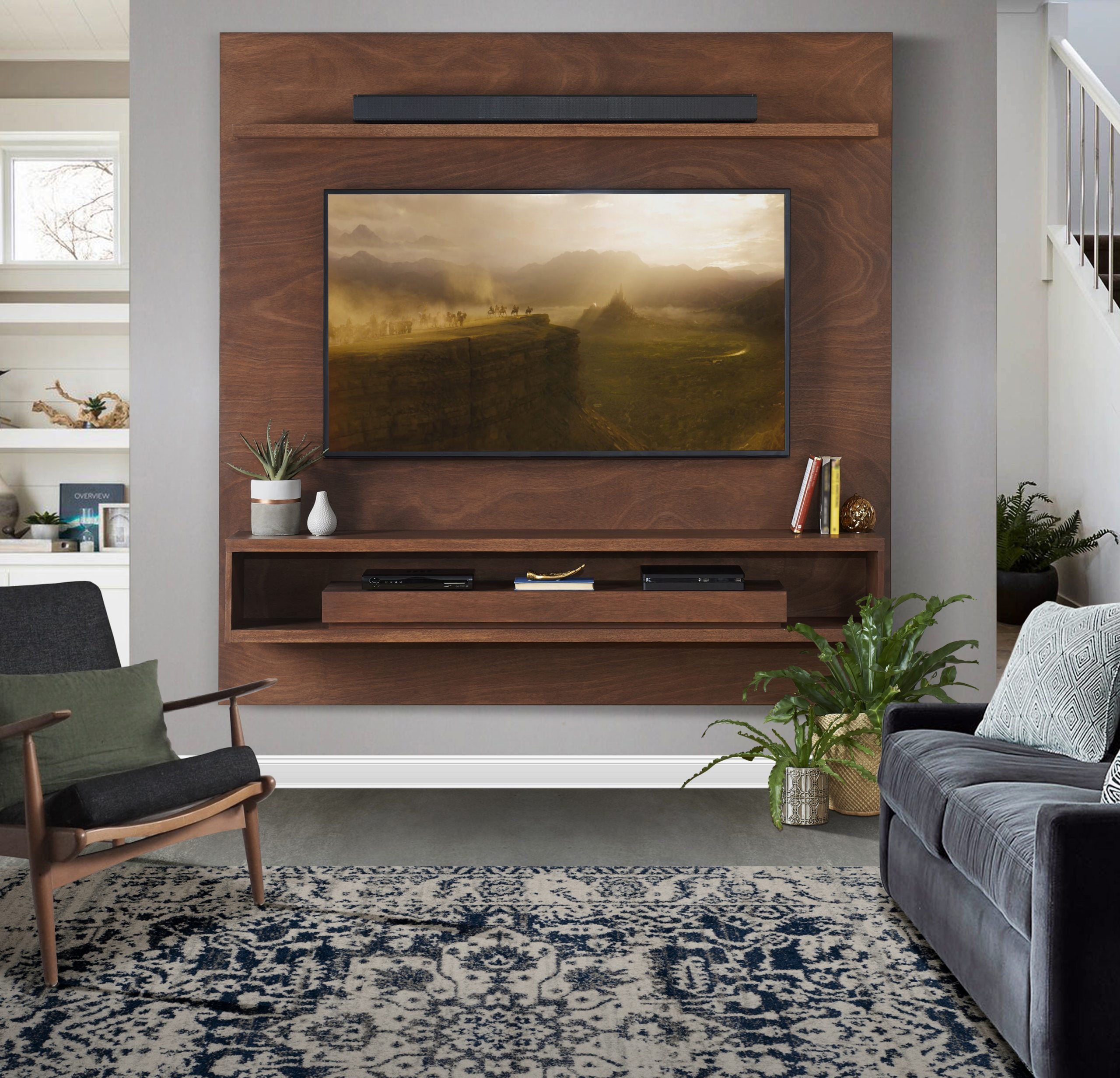 Floating Sreen Floating TV Stand | Floating Shelves | Declutter your Space