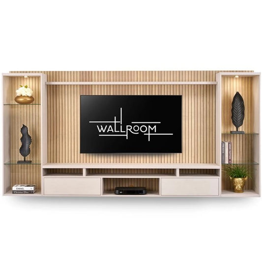 St Francis - 3Pce Floating TV Stand - Cotton Stucco