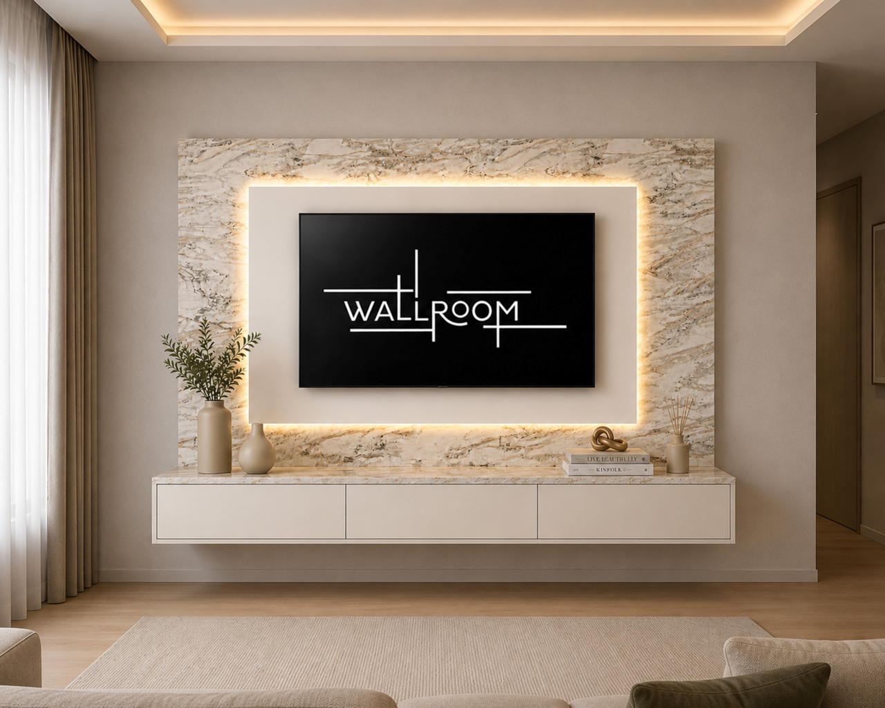 Sanctuary - TV Stand - TV Panel & LED Lights