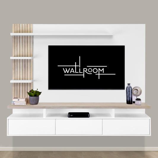 Uvongo - Wall Mounted TV Unit 1.8m - Slatted Wood