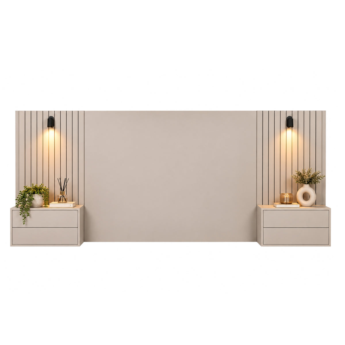Hibberdene - Floating Headboard - Bedside Tables & Reading Lights