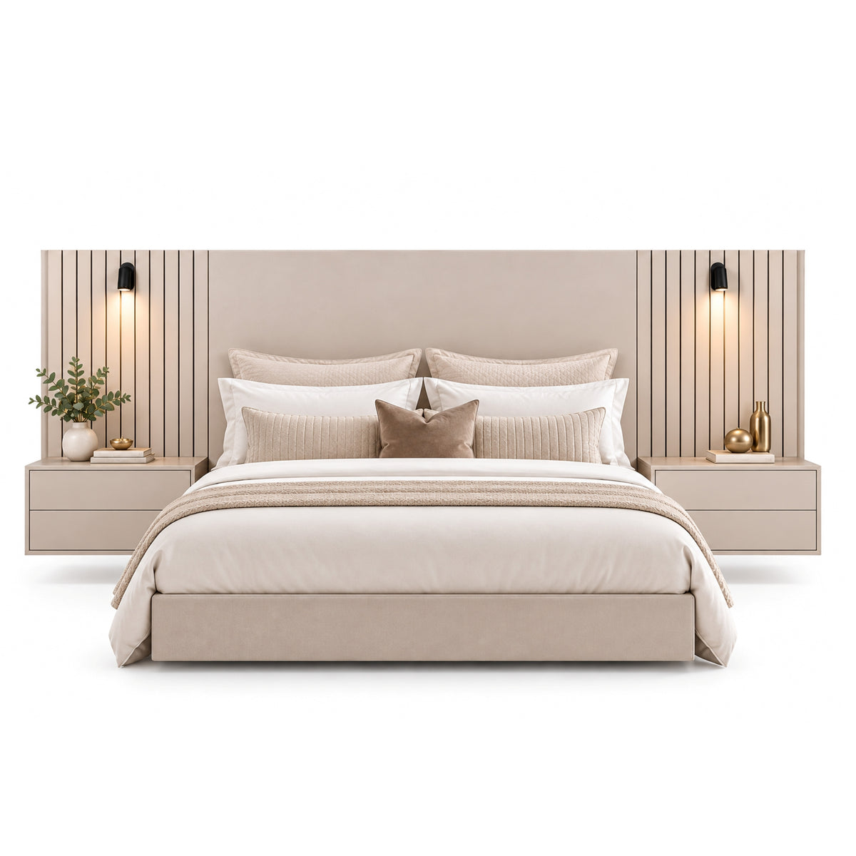 Hibberdene - Floating Headboard - Bedside Tables & Reading Lights