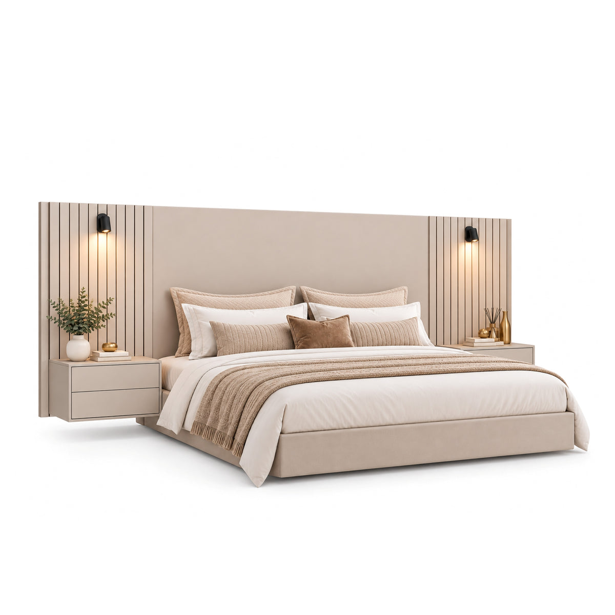 Hibberdene - Floating Headboard - Bedside Tables & Reading Lights
