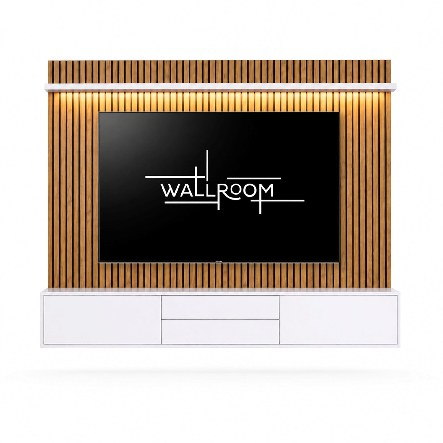 Westbrook - Floating TV Stand - Slatted Backboard